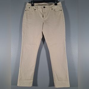 Talbott cream colored ankle cropped jeans.Size 10P.